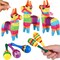 36 Pcs Mexican Fiesta Decor Include 12 Wooden Maracas Bulk 6 Mini Donkey Piñatas Mexican Theme Decorations for Maracas Party Favors Adults Cinco De Mayo Party Props